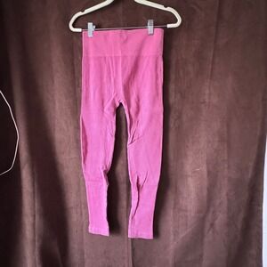 No Boundaries Kids Pink Ribbed Seamless Leggings High Waist Size M 7-9